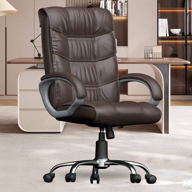 FUGO Chair FG10C Office Chair, Study Chair, Computer Chair, 3 Years Warranty Leatherette Office Executive Chair