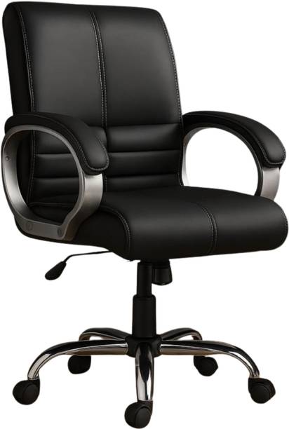 CLASSELA Maxson Mid back premium leatherette Boss revolving chair with 2 years Warranty Leatherette Office Adjustable Arm Chair