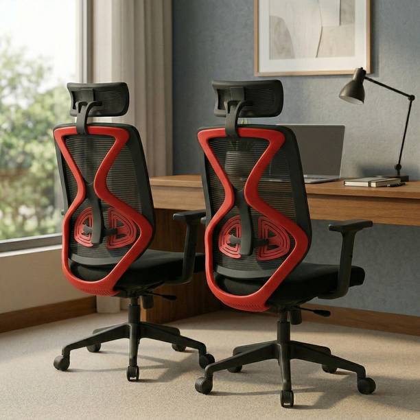 Oakcraft Hurricane Combo High Back Ergonomic Chair with Multi Synchro Mechanism Mesh Office Adjustable Arm Chair