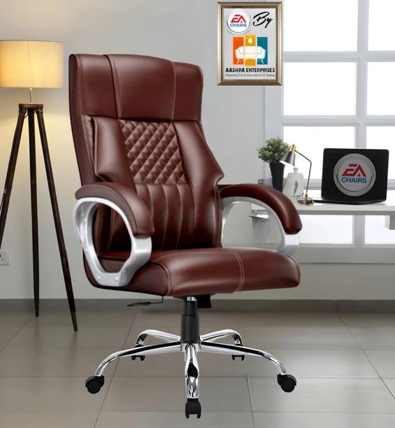 AASHRA ENTERPRISES E.A Space The Luxury G_63, Black High Back Premium Revolving Chair. Leatherette Office Arm Chair