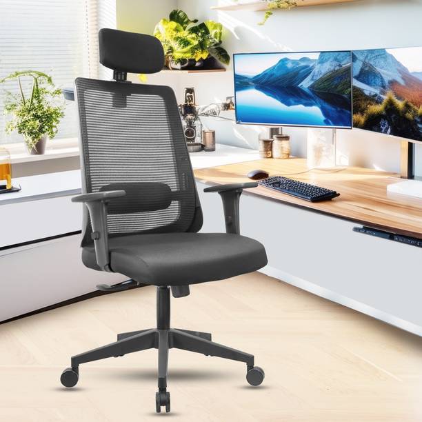 Make My Chairs ® Hilite High Back Mesh Office Chair with Adjustable Armrest & Headrest Mesh Office Executive Chair