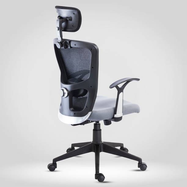HUMAN METHOD VIBE ELITE High Back Ergonomic|Fixed Arms|Lumber Support|Adj Head|Single Synchro Mesh Office Adjustable Arm Chair