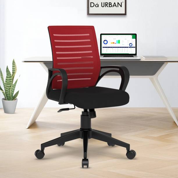 Da URBAN Tulip Mesh Mid Back Revolving | Ergonomic Chair Red| Mesh Office Executive Chair
