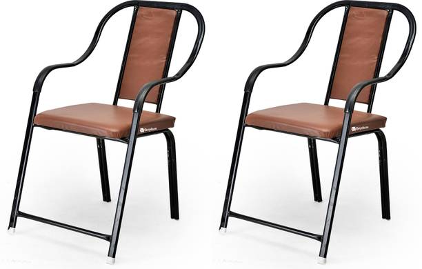 Goyal Steel & Furniture Industries Comfortable Modern Leatherette cast iron Dining Chair for Kitchen Living Room Metal Dining Chair