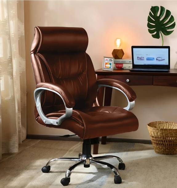 AASHRA ENTERPRISES E.A L-42 Hybrid Back Boss Chair For Extra Comfort High Density Premium ERGONOMIC Leatherette Office Stacking Chair