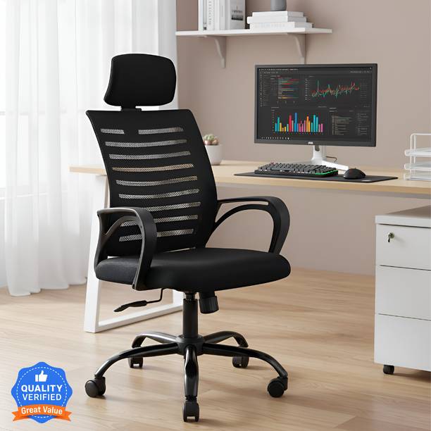 IAFA Diego High Back Ergonomic Office Chair Heavy Duty Black Metal Base Mesh Office Arm Chair