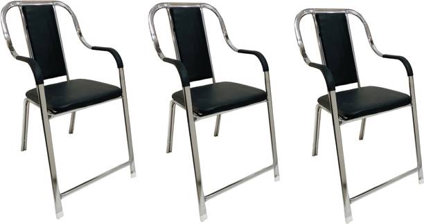 TARUN GRAMUDYOG visitor Chair without wheel for Home Office study reception Leatherette Office Arm Chair