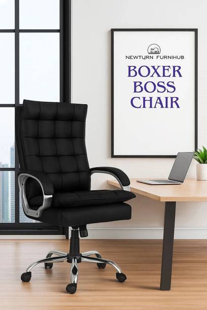 Newturn BOXER Premium Leather Boss office chair with 2 Yrs parts repl. Wty Leather Office Adjustable Arm Chair