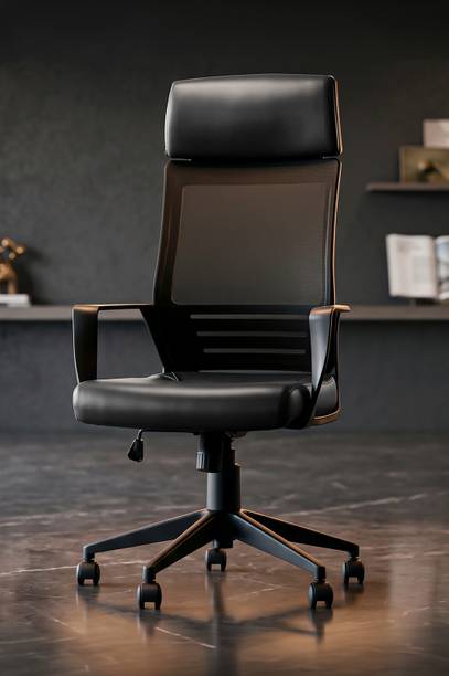 Drogo Lumina Pro Ergonomic Premium Leatherette Office Chair for Work from Home Mesh Office Executive Chair