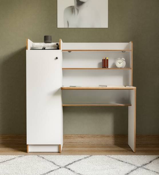 neuspace Phoenix Full Door Study Table with Storage Cabinet & Bookshelf Engineered Wood Study Table