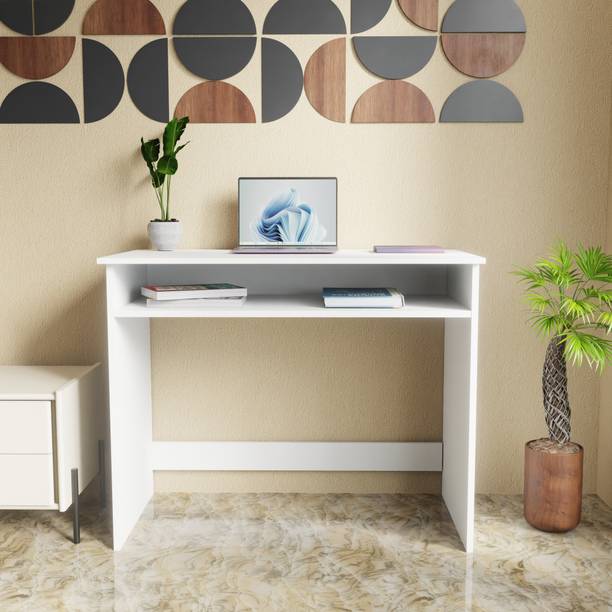 Divysa Modern Home Office Desk with Utility Storage Engineered Wood Multipurpose Table