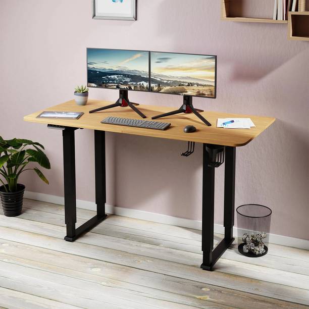 GREEN SOUL Electric Height Adjustable Computer Workstation, Engineered Wood Office Table