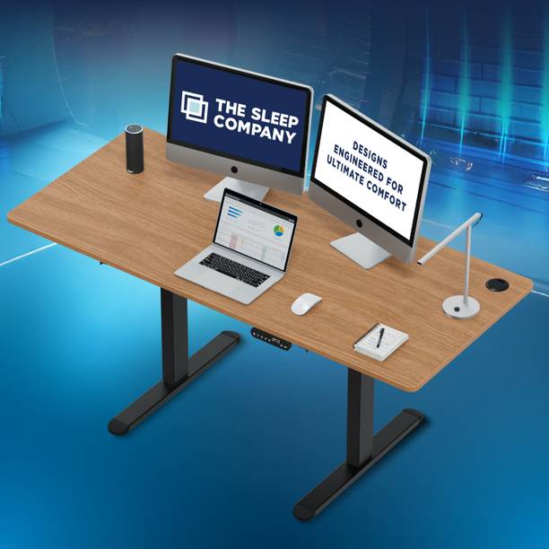 The Sleep Company Adjustable Desk 1600x700x700 | Sit-Stand Ergonomic Table | Engineered Wood Office Table