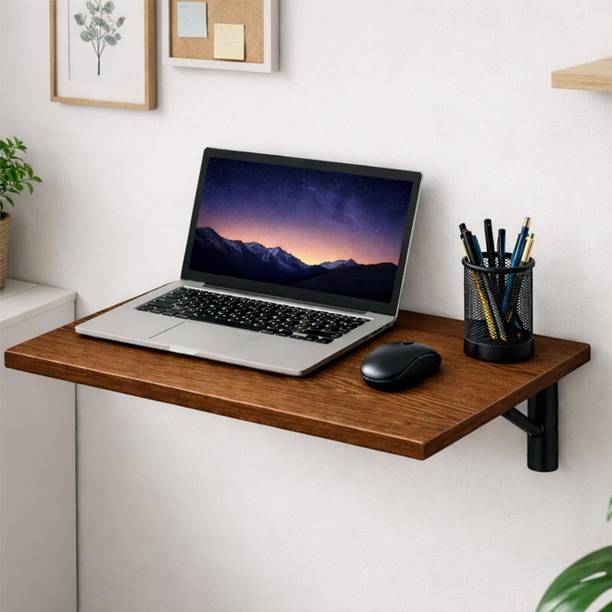 Flipkart Perfect Homes Wall Mounted Folding Study Table (Walnut, 40 * 60 cm) Engineered Wood Multipurpose Table