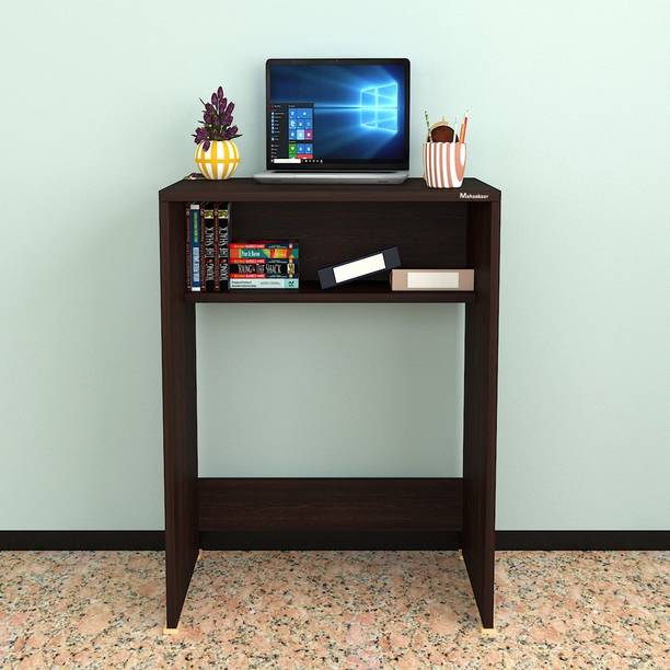 mahaakaay Shine Engineered Wood Study Table computer Laptop Desk Table Classic Walnut Engineered Wood Study Table