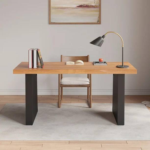 NG Decor 63" Industrial Rectangular Home Office Desk Sturdy Pine Wood Computer Desk Engineered Wood Office Table