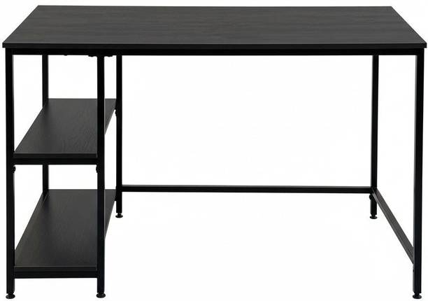 SamT Computer Desk with 2-Tier Bookshelf | Home Office MDF Workstation (Black) Engineered Wood Study Table