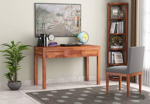 AMBICA WOODMART study table with storage, computer desk, wooden computer table, computer table Solid Wood Study Table