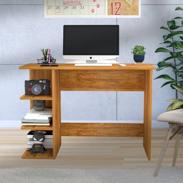 SPECIALITY PANELS Corner rounded Top with 3 Tier Side Storage & Termites resistance Engineered Wood Office Table