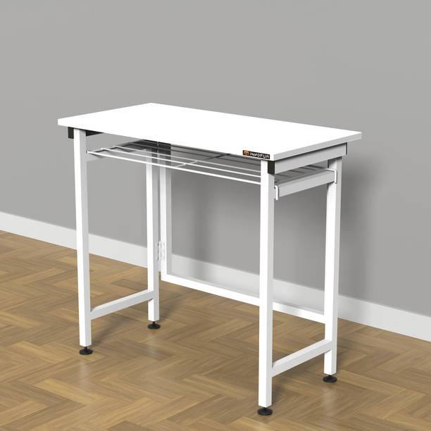 InnoFur Aplos Folding Desk/Folding Table/Study Table/Laptop Table (White) Engineered Wood Multipurpose Table