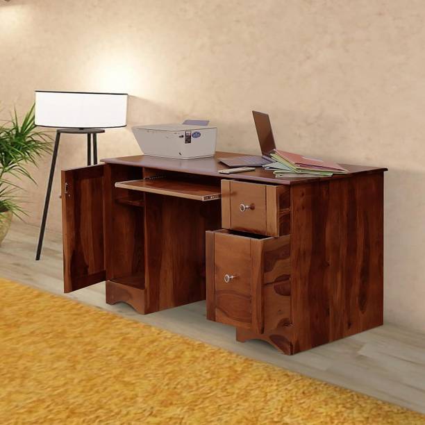 WoodenPoint study table computer desk office desk office table computer table sheesham wood Solid Wood Study Table