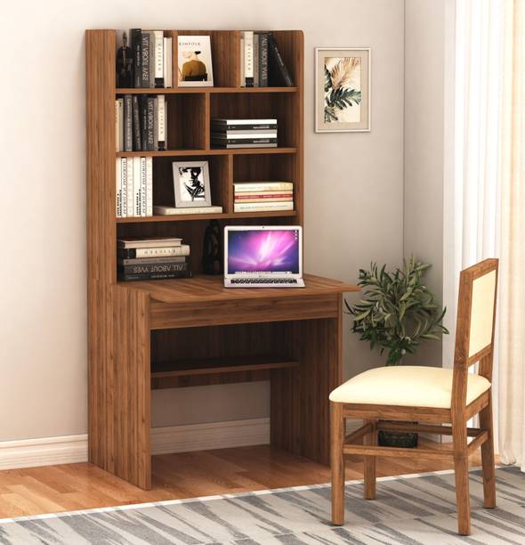 Furniva Engineered Wood Study Desk for Modern Homes | Multi-Tiered Sheves for Storage Engineered Wood Study Table