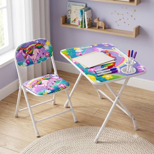 Wipbyter Kids Folding Table and Chair Set for Study For 3 to 11 Years Child Solid Wood Study Table