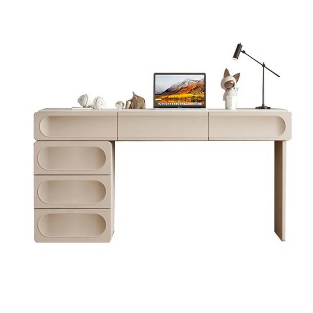 NG Decor Modern Writing Desk with Storage for Home Office or Study Solid Wood Study Table
