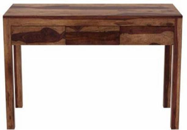 DEMIWALL Sheesham Writing/Study/Computer Table/Desk for Home/Office/Shop(3 Drawer) Solid Wood Office Table
