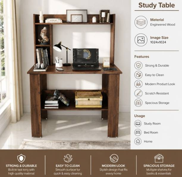 DST CRAFT Portable Study Desk,Study Desk,Kids Desk Engineered Wood Multipurpose Table