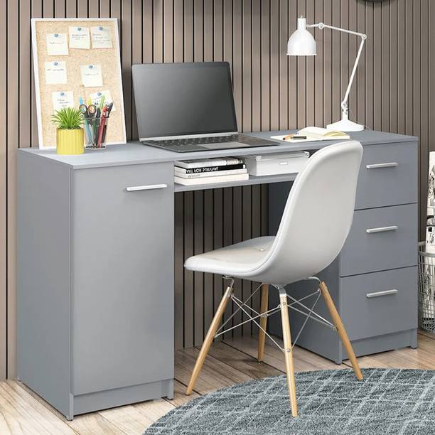 MONTAGE Wooden Study Table with 3 Drawer 1 Open Shelf and 2 Close Storage Engineered Wood Multipurpose Table