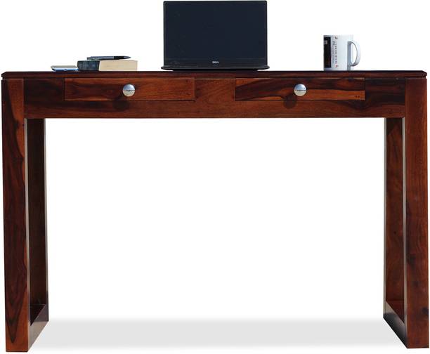 rf royal finish Hecto 2 Drawer with Leg Side Support,Solid Wood,Matte Finished Solid Wood Study Table