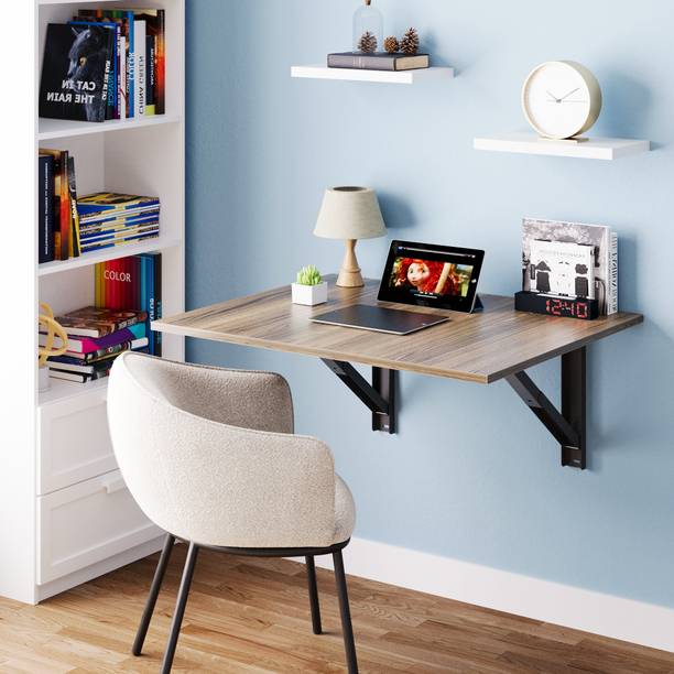ASCOM Wood Wall Mounted Foldable Table | Space-Saving Wall Desk for Home & Office Use Engineered Wood Study Table