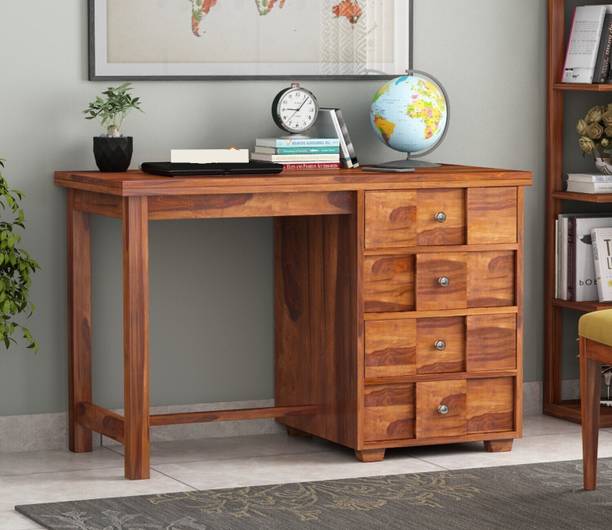TRUE FURNITURE Sheesham Wood Writing/Study/Computer Table/Desk for Home/Office Solid Wood Study Table