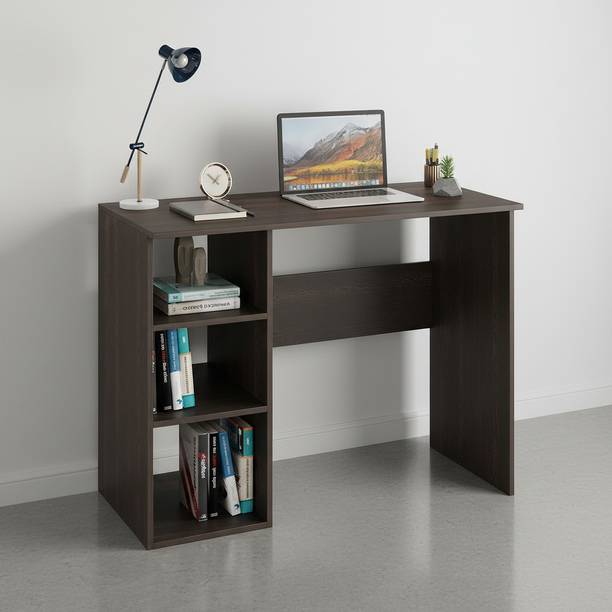 FURNEASER Carren Computer Table, WFH Desk, Gaming Table with Storage Shelf, Shop Counter, Engineered Wood Study Table