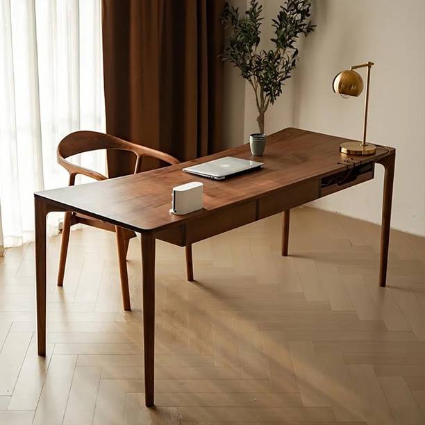 NG Decor Solid Wood Writing Desk – Durable, Elegant Home Office Desk with Spacious Solid Wood Multipurpose Table