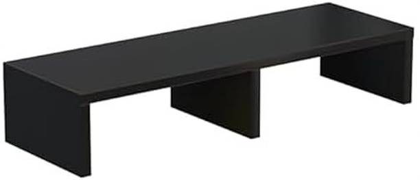 Flux Flux Space-Saving Solution: Black Monitor Stand with Storage Compartment Engineered Wood Multipurpose Table