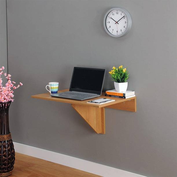 Invisible Bed Foldable Table with Ledge Study Table/Home Office/Laptop Table/Workstation/Wall Mounted Space Saving Desk, Made in India. Engineered Wood Study Table