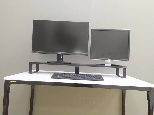 Invisible Bed Monitor Riser stand for 2 Monitors Engineered Wood Study Table