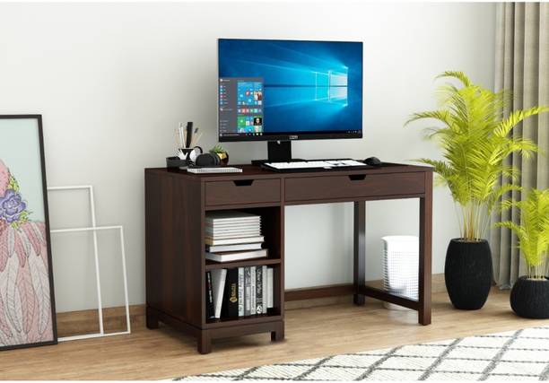 AMBICA WOODMART study table with storage, computer desk, wooden computer table, computer table Solid Wood Study Table