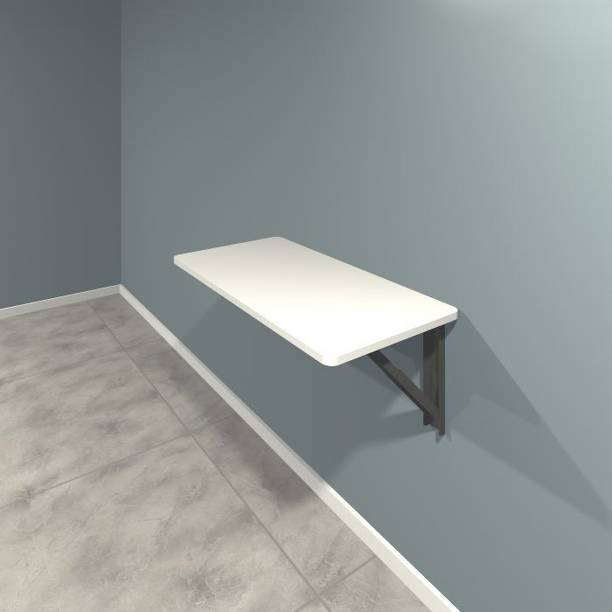 Pridiyos Folding_Table_16"x32"_White Engineered Wood Study Table
