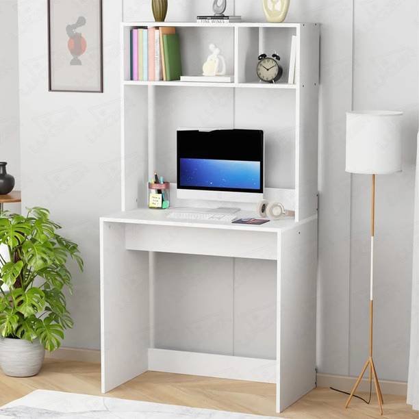lukzer Office & Study Table (ST-006) White Engineered Wood Multipurpose Table