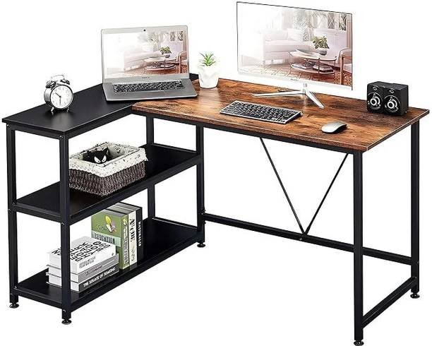 krayog Krayog RusticEdge L-Shaped Workstation Series (L = 130 cm, W = 90 cm, H = 75 cm) Engineered Wood Multipurpose Table