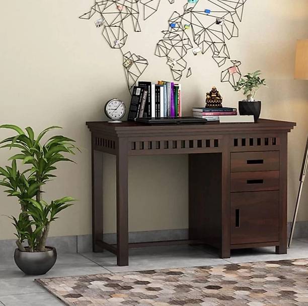 TRUE FURNITURE Sheesham Writing/Study/Computer Table/Desk for Home/Office(2Drawer/1storage) Solid Wood Study Table