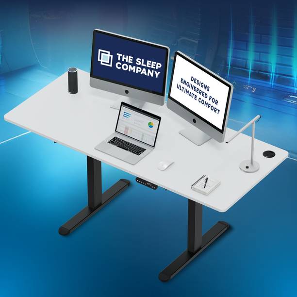 The Sleep Company Adjustable Desk 1600x700x700 | Sit-Stand Ergonomic Table | Engineered Wood Office Table