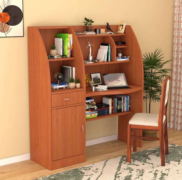 Furniva Dune Contemporary Curved Design Office Desk Engineered Wood Study Table