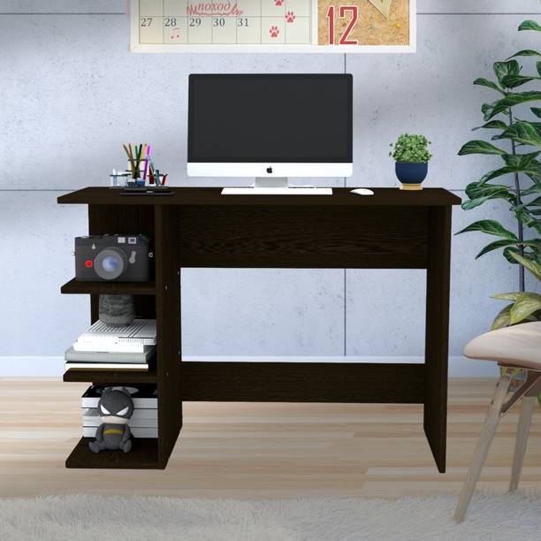 SPECIALITY PANELS Corner rounded Top with 3 Tier Side Storage & Termites resistance Engineered Wood Office Table
