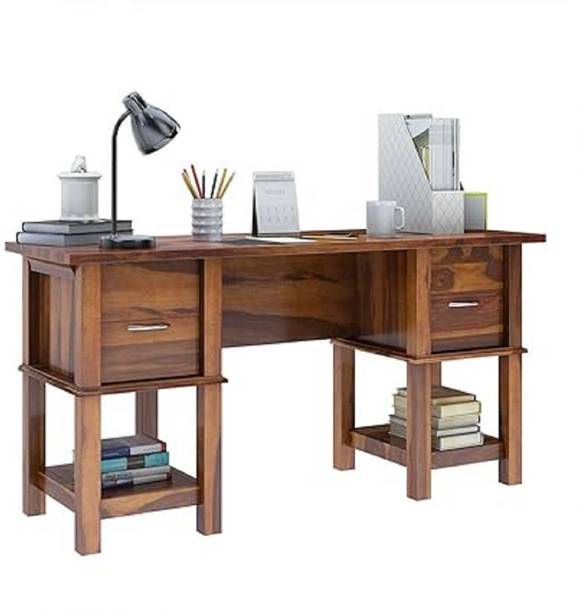 WoodenPoint study table computer desk office desk office table computer table sheesham wood Solid Wood Study Table