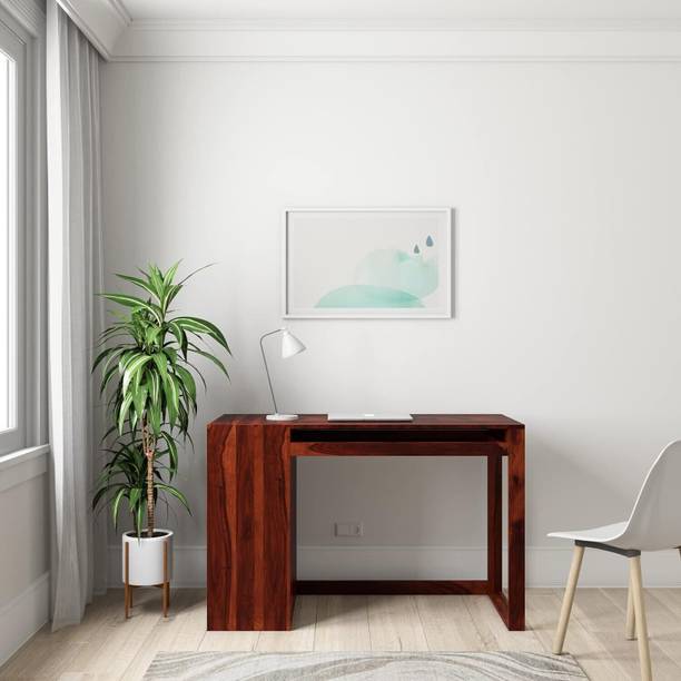 Gautamint Solid Wood Computer Study Table With Keyboard Drawer & 2 Shelf Storage For Home Engineered Wood Study Table
