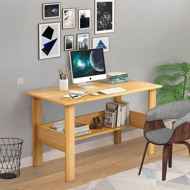lukzer Office & Study Table (ST-004-Light Oak) Engineered Wood Study Table